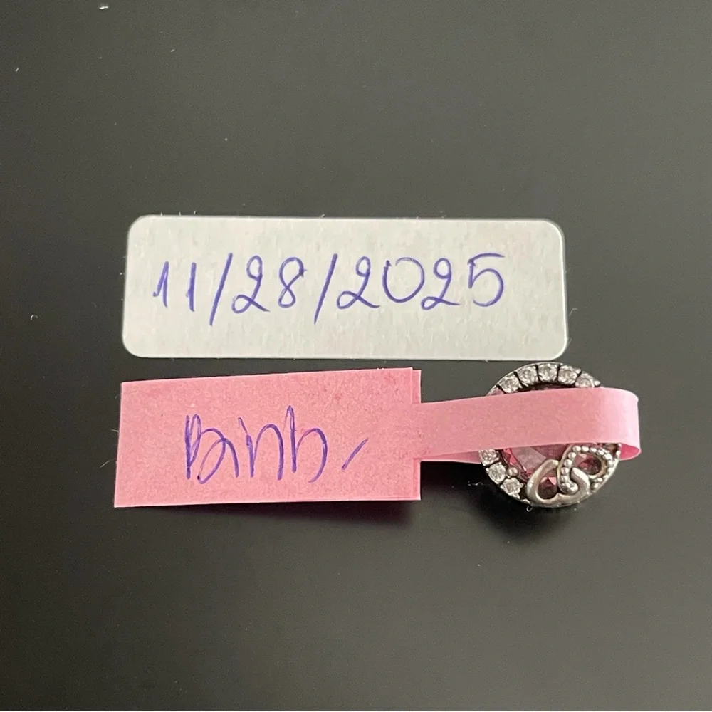 Pandora Valentine Double Heart Pink Radiant Charm - Picture 9 of 9